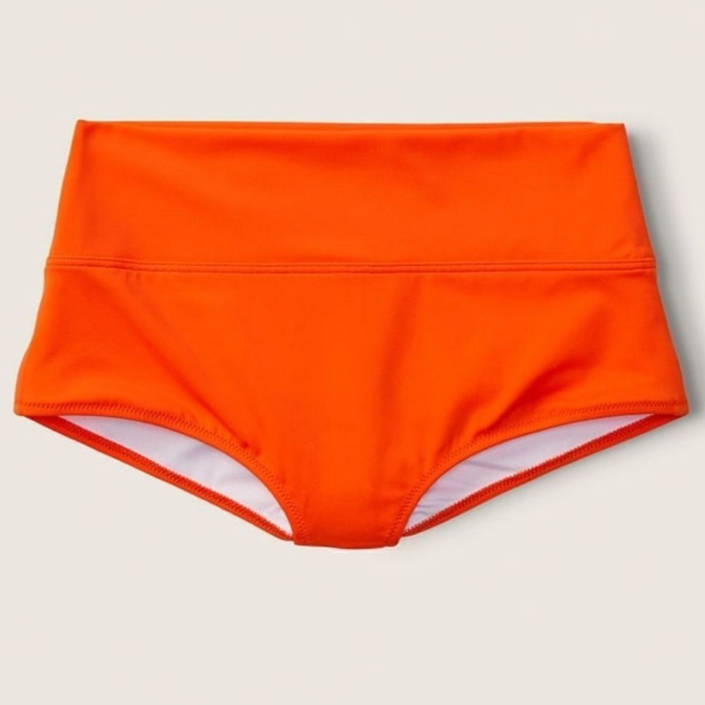 Victoriaโsย Secret Pink Swim High WaistโShortie Bikini Bottom brightโtomato